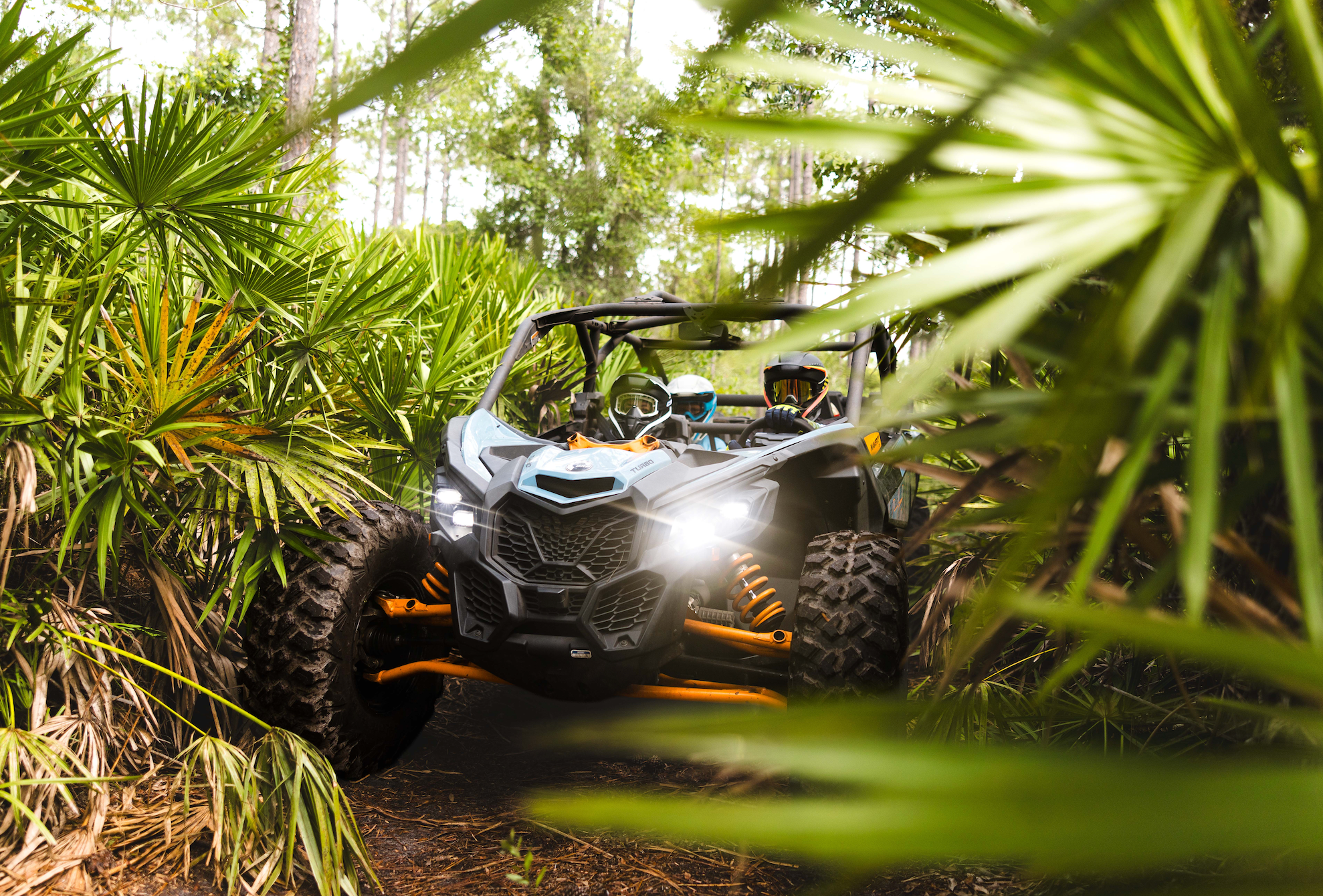 Bachelorette group enjoying a guided Luxe ATV adventure near Daytona Beach, Florida